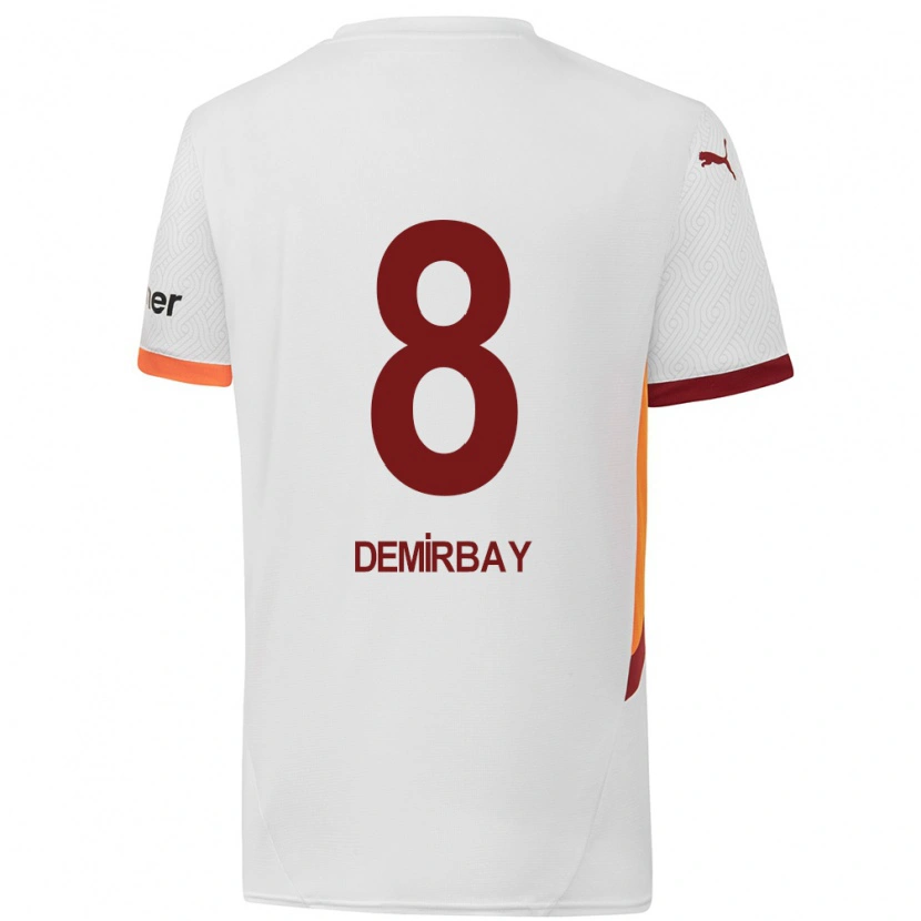 Danxen Enfant Maillot Kerem Demirbay #8 Blanc Jaune Rouge Tenues Extérieur 2024/25 T-Shirt