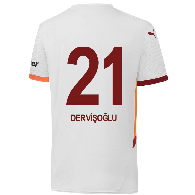 Danxen Enfant Maillot Halil Dervişoğlu #21 Blanc Jaune Rouge Tenues Extérieur 2024/25 T-Shirt