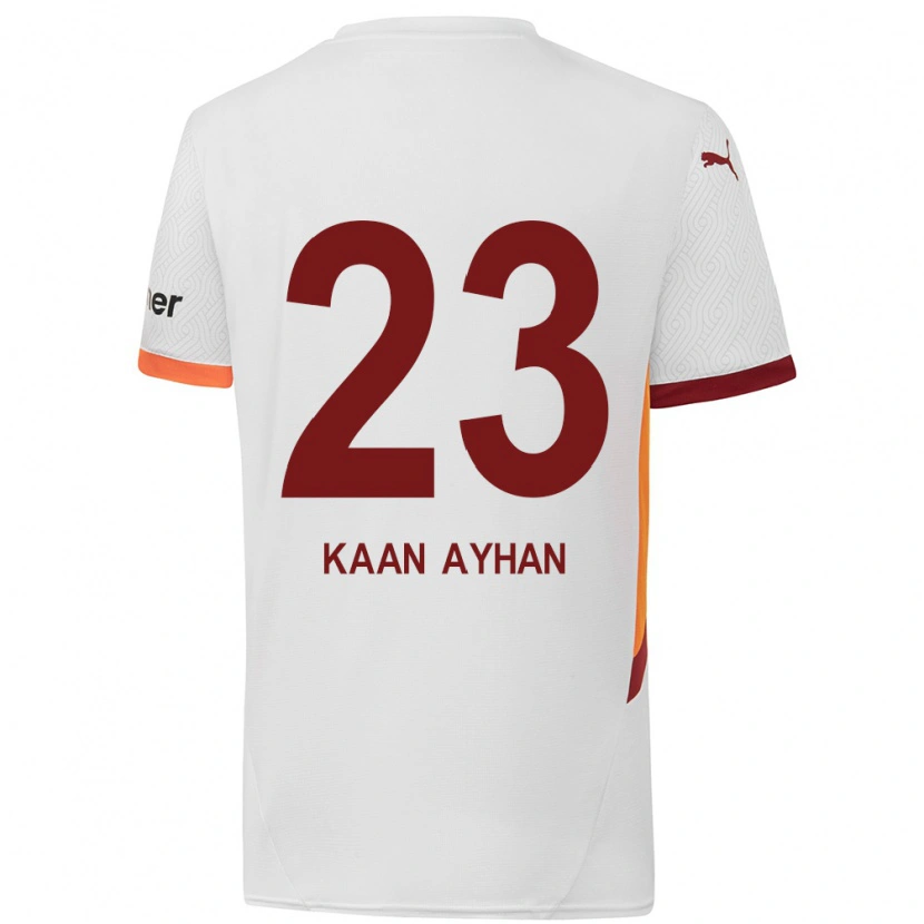 Danxen Enfant Maillot Kaan Ayhan #23 Blanc Jaune Rouge Tenues Extérieur 2024/25 T-Shirt