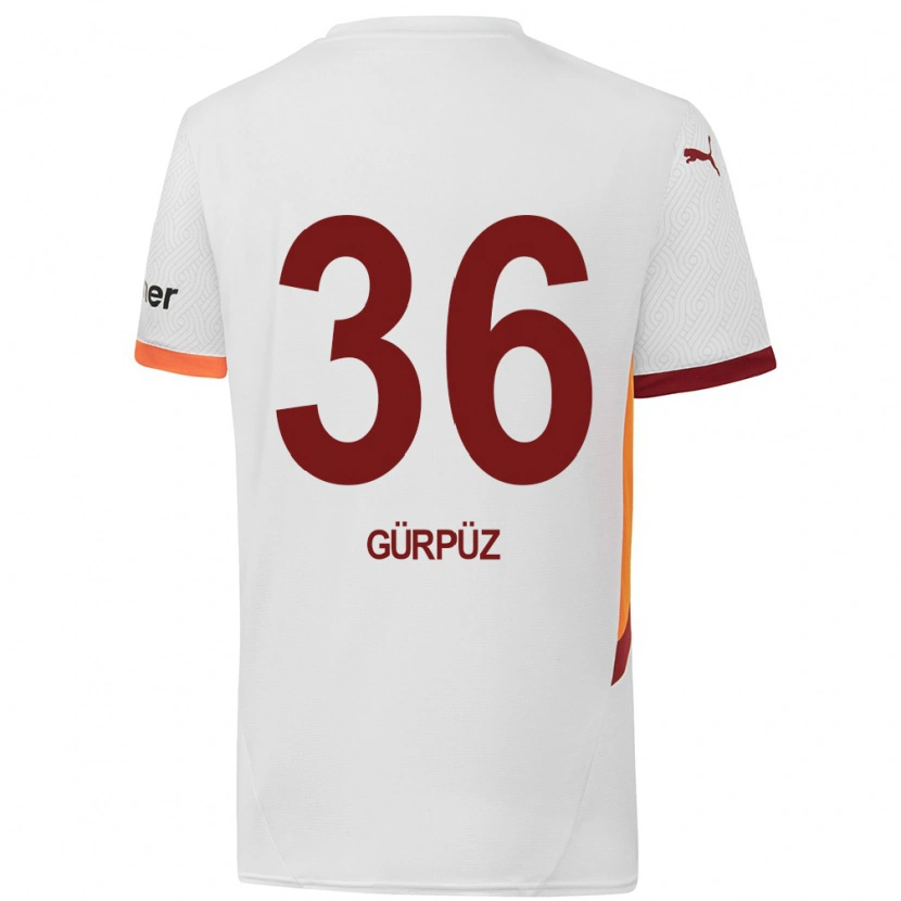 Danxen Enfant Maillot Gökdeniz Gürpüz #36 Blanc Jaune Rouge Tenues Extérieur 2024/25 T-Shirt