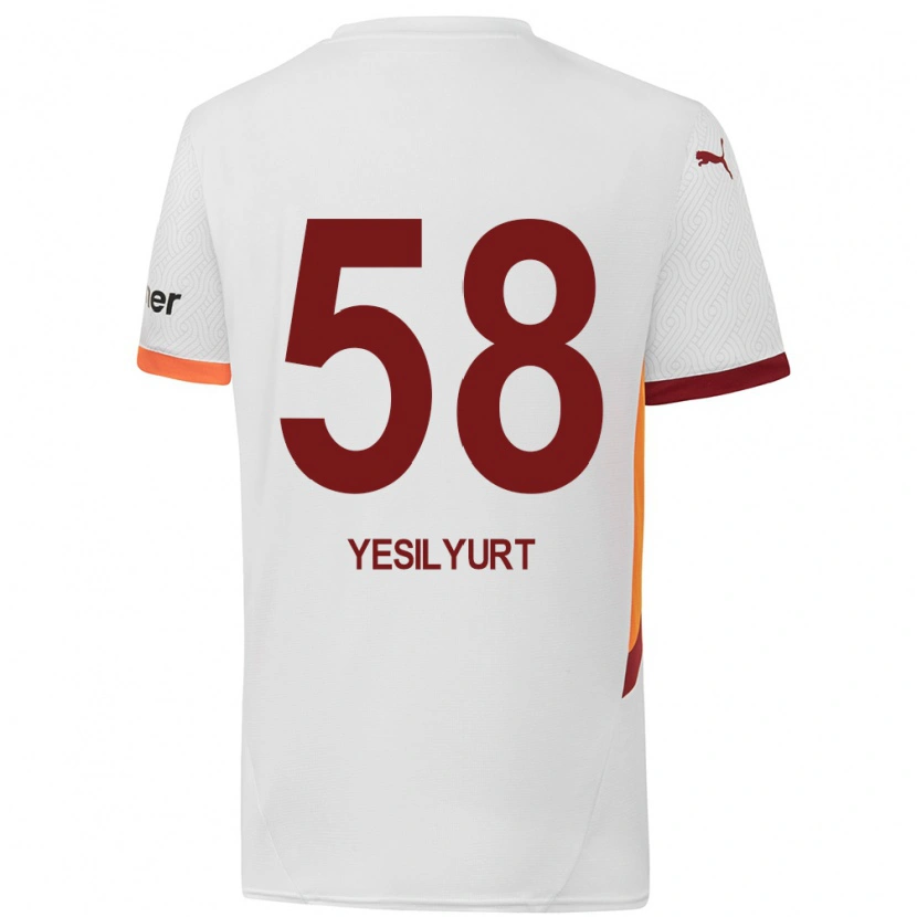 Danxen Enfant Maillot Ali Yeşilyurt #58 Blanc Jaune Rouge Tenues Extérieur 2024/25 T-Shirt