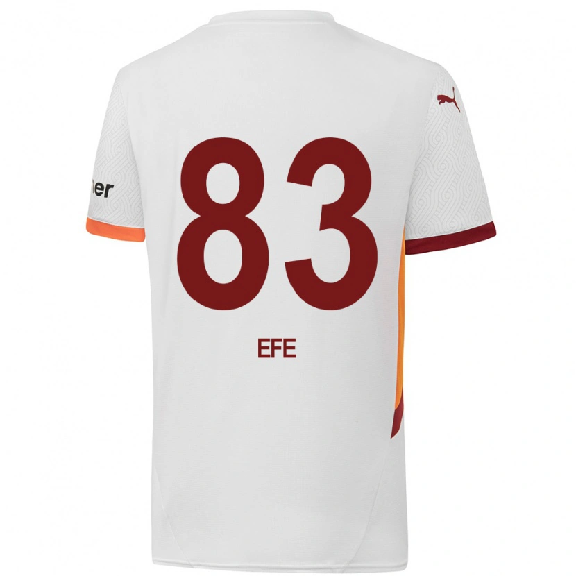 Danxen Enfant Maillot Efe Akman #83 Blanc Jaune Rouge Tenues Extérieur 2024/25 T-Shirt