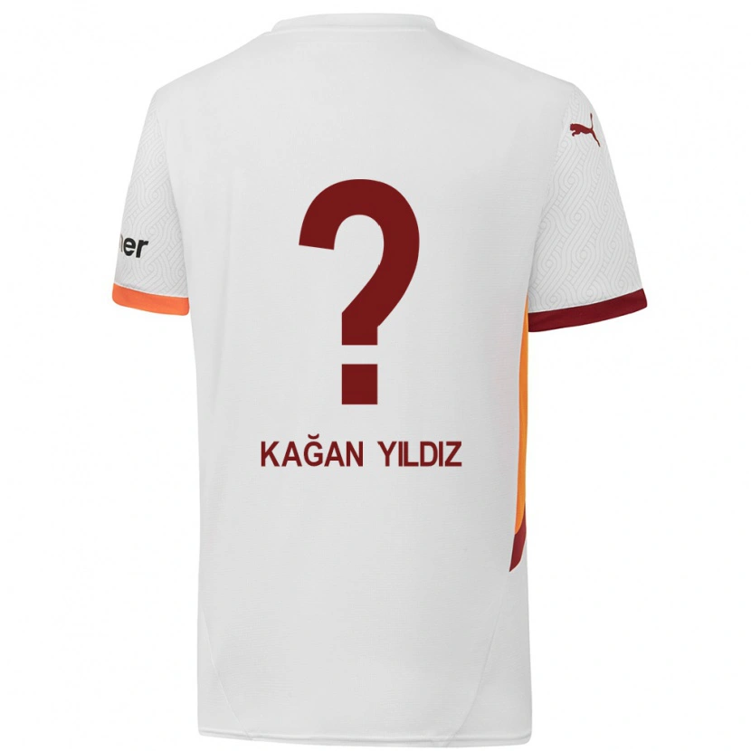 Danxen Enfant Maillot Onur Kağan Yıldız #0 Blanc Jaune Rouge Tenues Extérieur 2024/25 T-Shirt