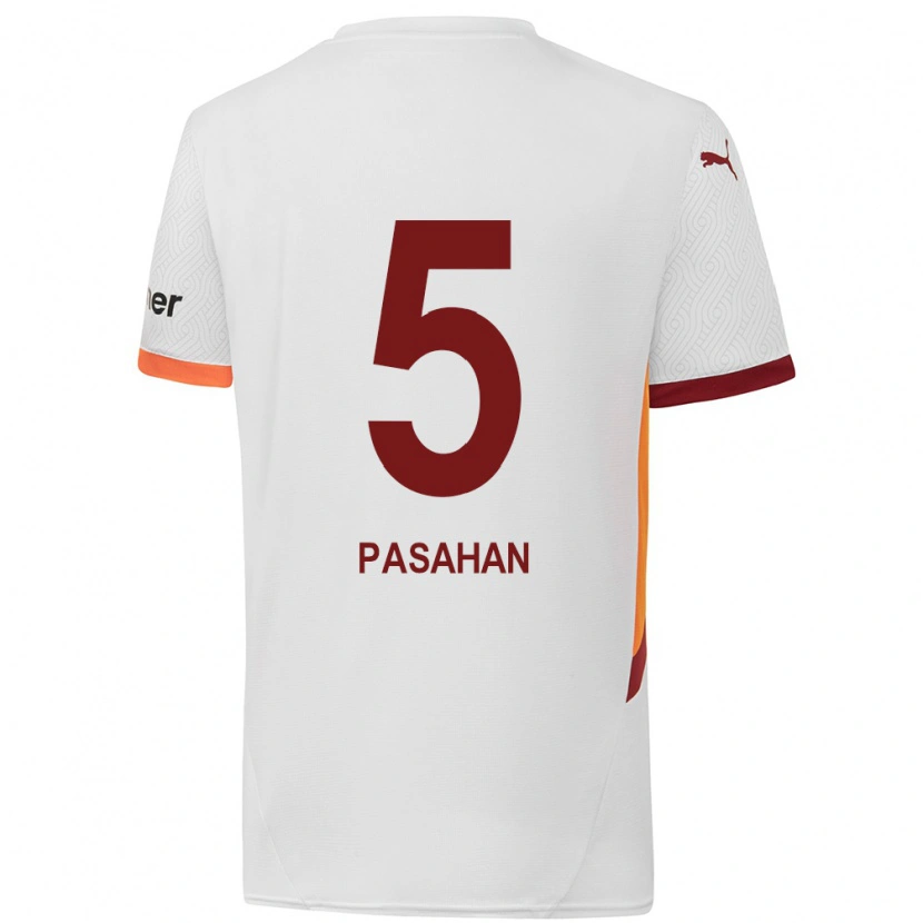 Danxen Enfant Maillot Eren Paşahan #5 Blanc Jaune Rouge Tenues Extérieur 2024/25 T-Shirt