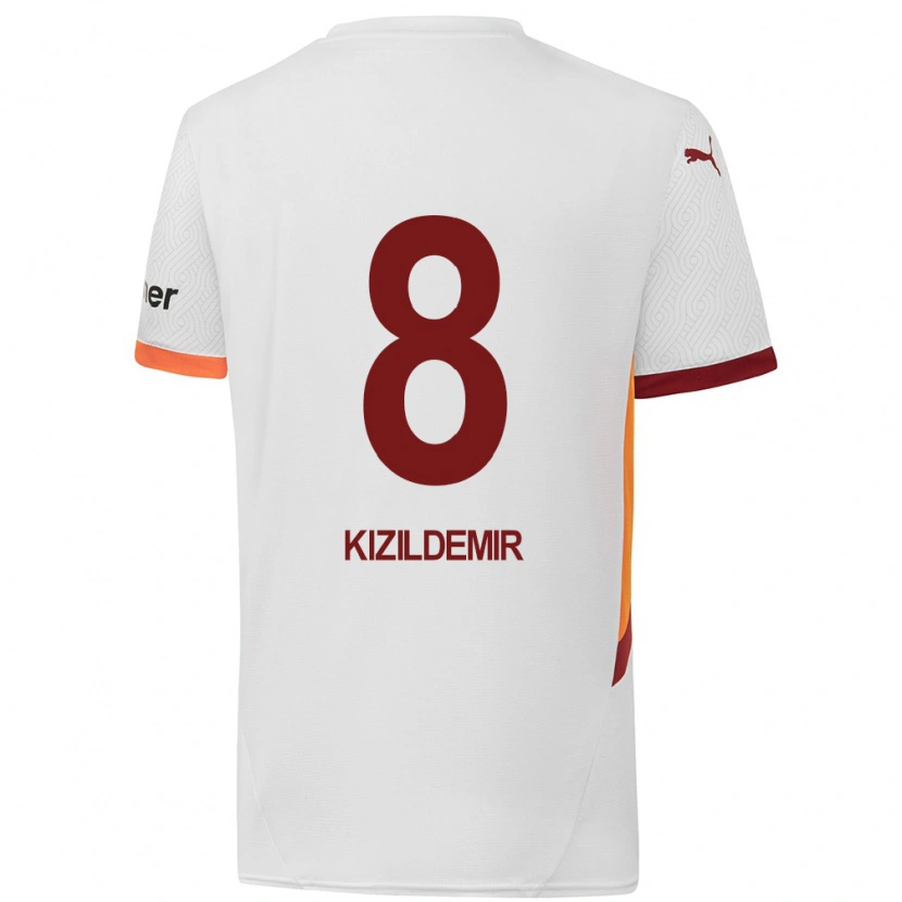 Danxen Enfant Maillot Berk Kızıldemir #8 Blanc Jaune Rouge Tenues Extérieur 2024/25 T-Shirt