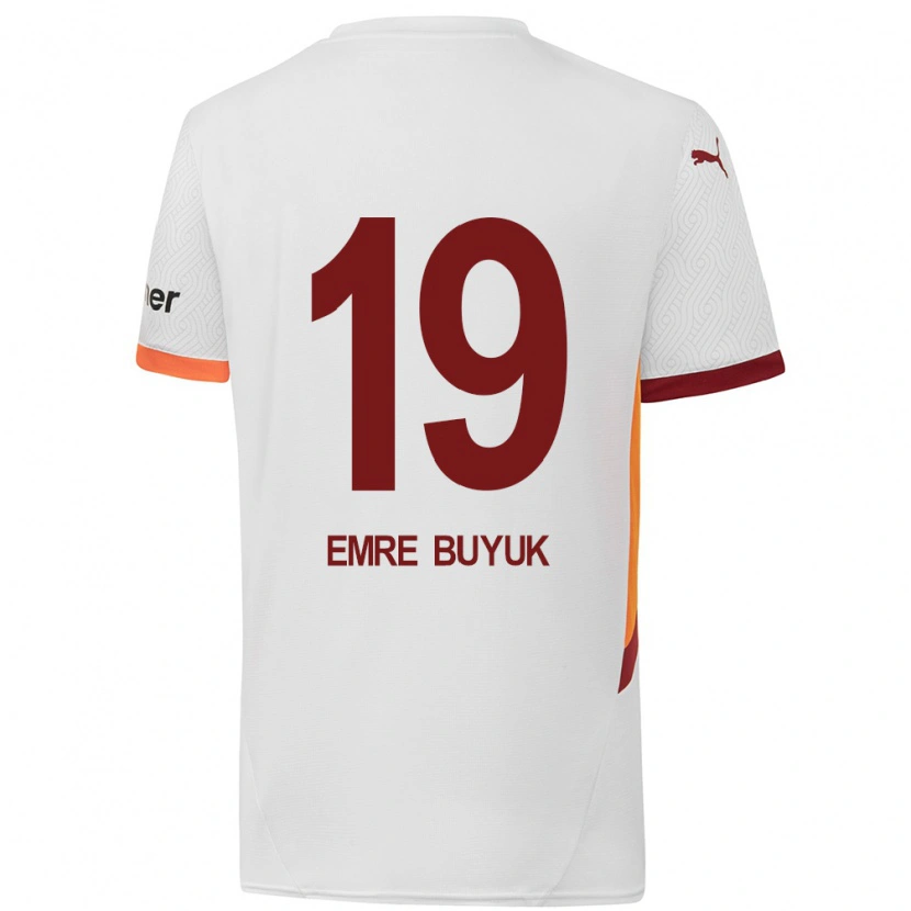 Danxen Enfant Maillot Enes Emre Büyük #19 Blanc Jaune Rouge Tenues Extérieur 2024/25 T-Shirt