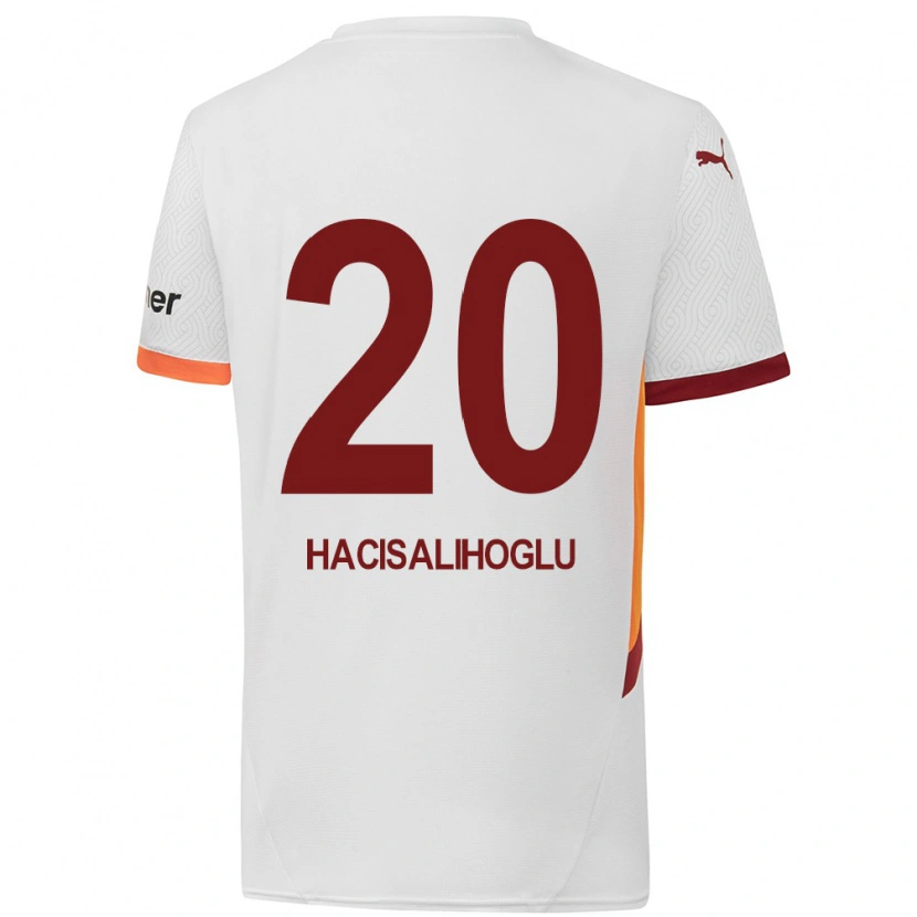 Danxen Enfant Maillot Arda Hacısalihoğlu #20 Blanc Jaune Rouge Tenues Extérieur 2024/25 T-Shirt