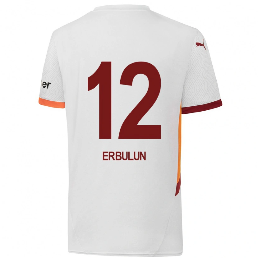 Danxen Enfant Maillot Helin Erbulun #12 Blanc Jaune Rouge Tenues Extérieur 2024/25 T-Shirt