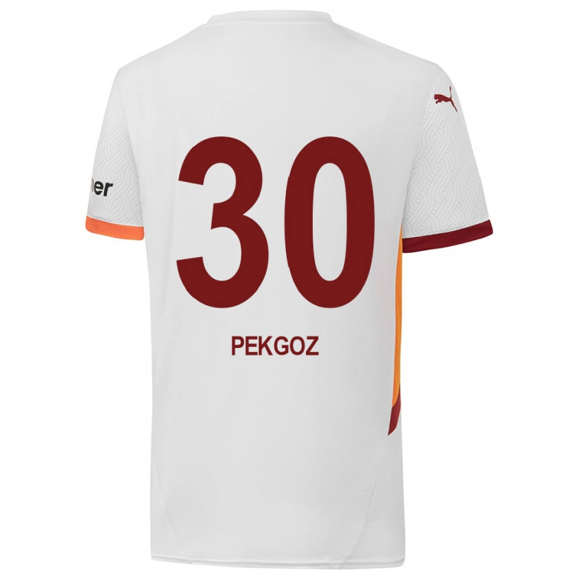 Danxen Enfant Maillot Berra Pekgöz #30 Blanc Jaune Rouge Tenues Extérieur 2024/25 T-Shirt