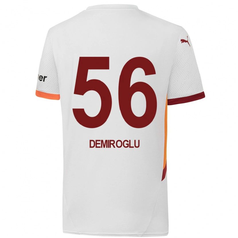 Danxen Enfant Maillot Baran Demiroğlu #56 Blanc Jaune Rouge Tenues Extérieur 2024/25 T-Shirt