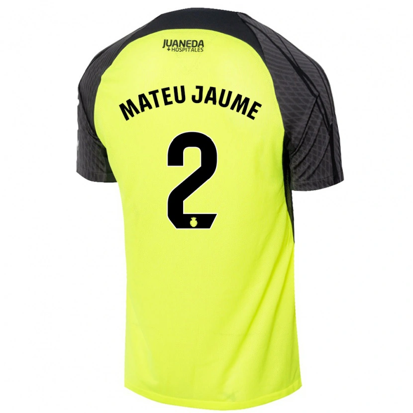 Danxen Enfant Maillot Mateu Morey #2 Vert Fluo Noir Tenues Extérieur 2024/25 T-Shirt