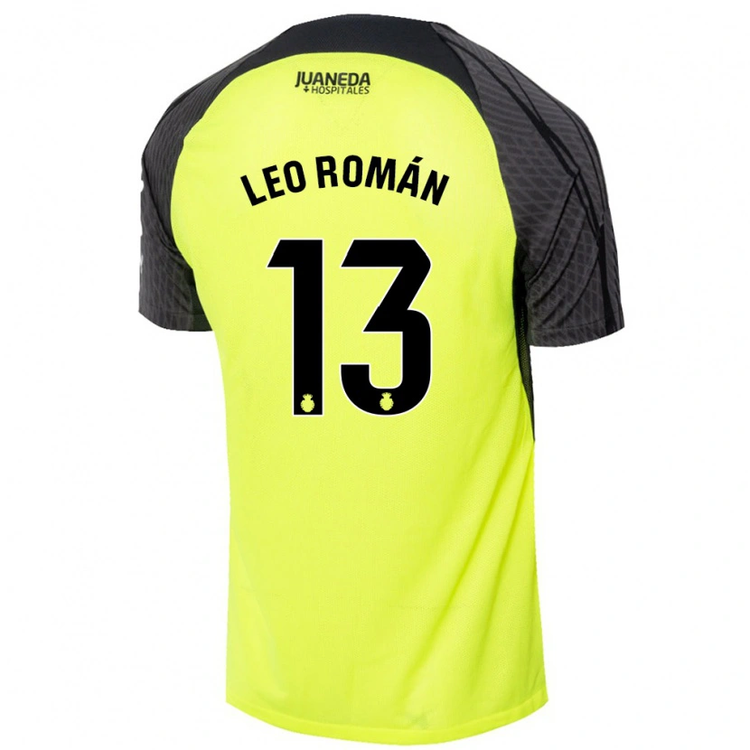 Danxen Enfant Maillot Leo Román #13 Vert Fluo Noir Tenues Extérieur 2024/25 T-Shirt