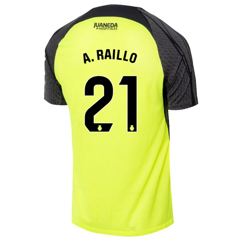 Danxen Enfant Maillot Antonio Raíllo #21 Vert Fluo Noir Tenues Extérieur 2024/25 T-Shirt