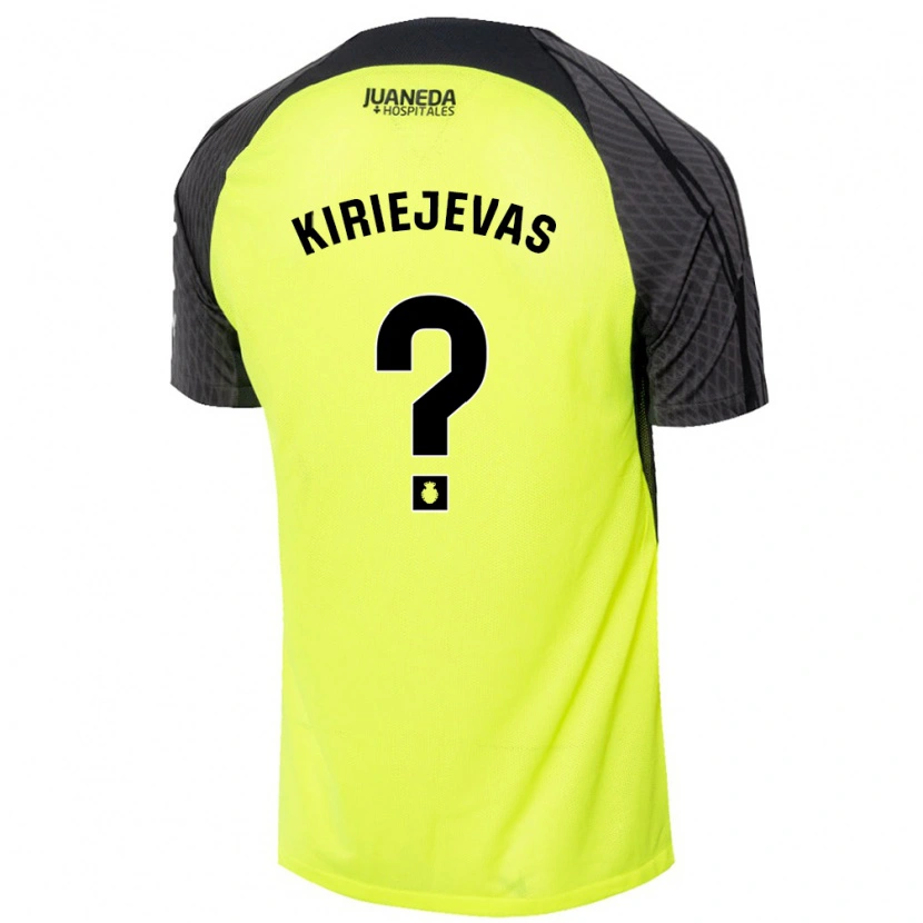 Danxen Enfant Maillot Rimvydas Kiriejevas #0 Vert Fluo Noir Tenues Extérieur 2024/25 T-Shirt