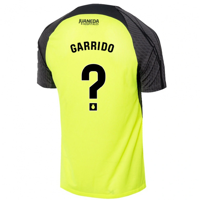 Danxen Enfant Maillot Adrián Garrido #0 Vert Fluo Noir Tenues Extérieur 2024/25 T-Shirt