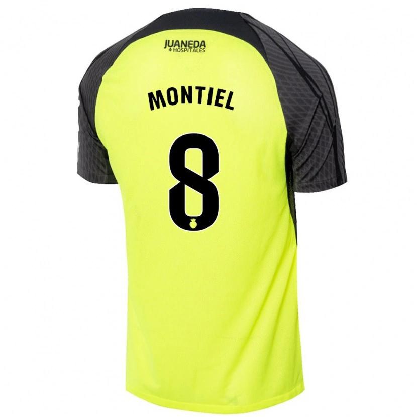 Danxen Enfant Maillot Luis Montiel #8 Vert Fluo Noir Tenues Extérieur 2024/25 T-Shirt