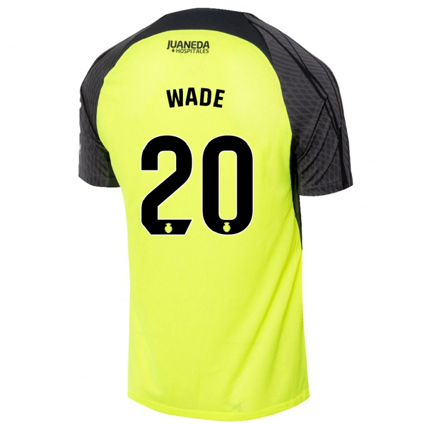 Danxen Enfant Maillot Sebas Wade #20 Vert Fluo Noir Tenues Extérieur 2024/25 T-Shirt