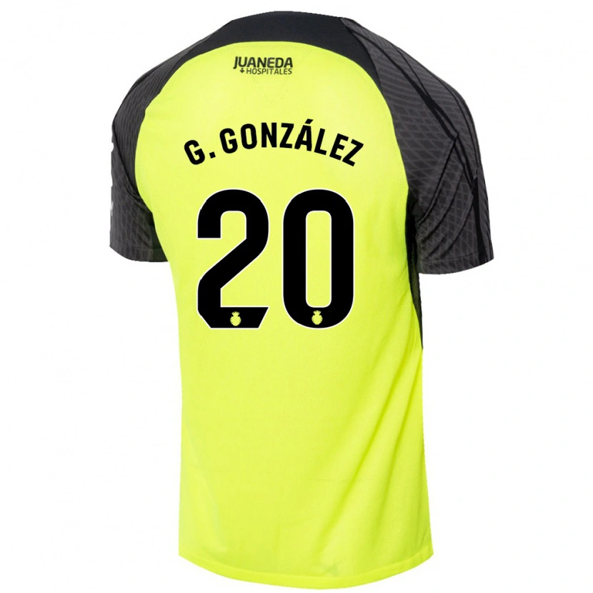 Danxen Enfant Maillot Giovanni González #20 Vert Fluo Noir Tenues Extérieur 2024/25 T-Shirt