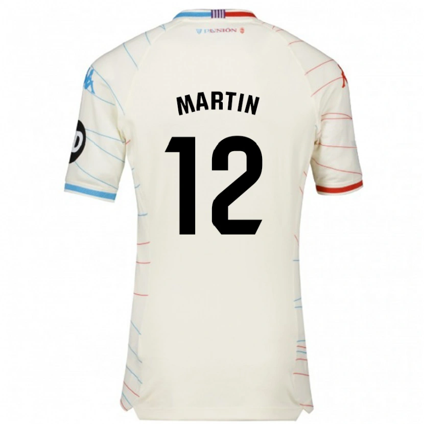 Danxen Enfant Maillot Mario Martín #12 Blanc Rouge Bleu Tenues Extérieur 2024/25 T-Shirt