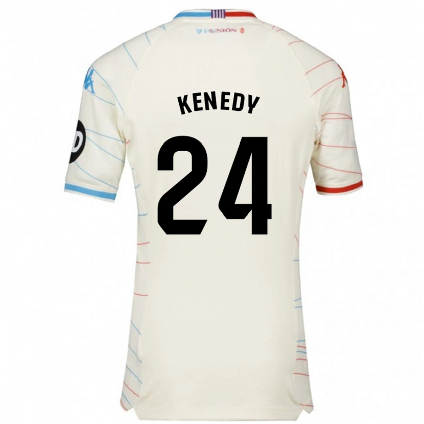 Danxen Enfant Maillot Kenedy #24 Blanc Rouge Bleu Tenues Extérieur 2024/25 T-Shirt