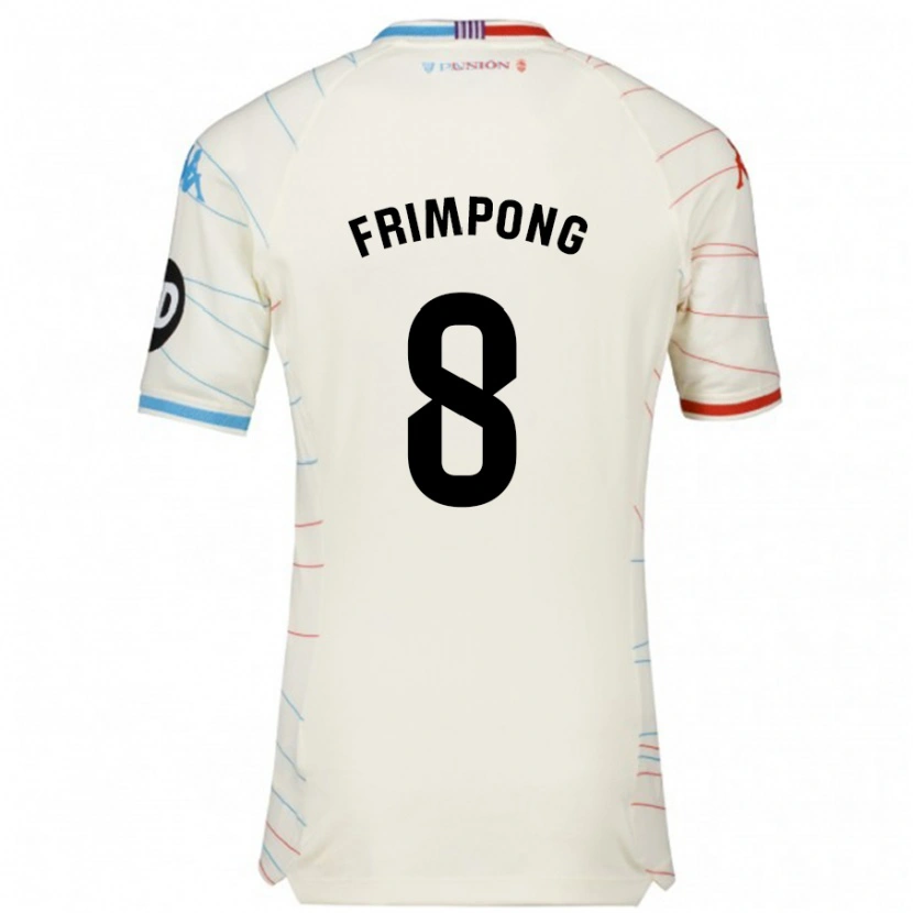 Danxen Enfant Maillot Eugene Frimpong #8 Blanc Rouge Bleu Tenues Extérieur 2024/25 T-Shirt