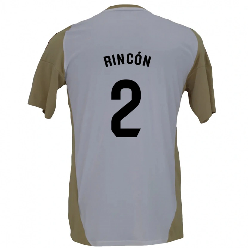 Danxen Enfant Maillot Hugo Rincón #2 Marron Blanc Tenues Extérieur 2024/25 T-Shirt