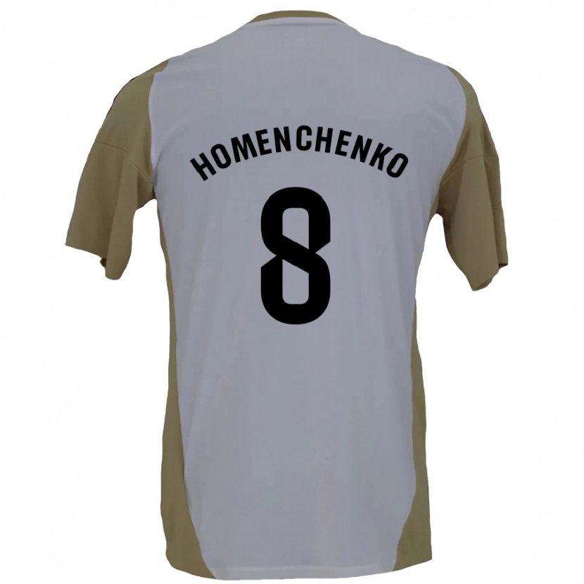 Danxen Enfant Maillot Santiago Homenchenko #8 Marron Blanc Tenues Extérieur 2024/25 T-Shirt