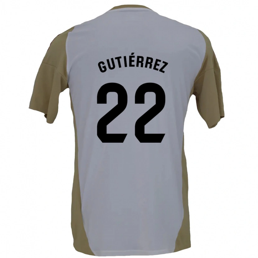 Danxen Enfant Maillot Juan Gutiérrez #22 Marron Blanc Tenues Extérieur 2024/25 T-Shirt