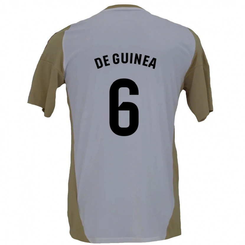 Danxen Enfant Maillot Asier Ortiz De Guinea #6 Marron Blanc Tenues Extérieur 2024/25 T-Shirt