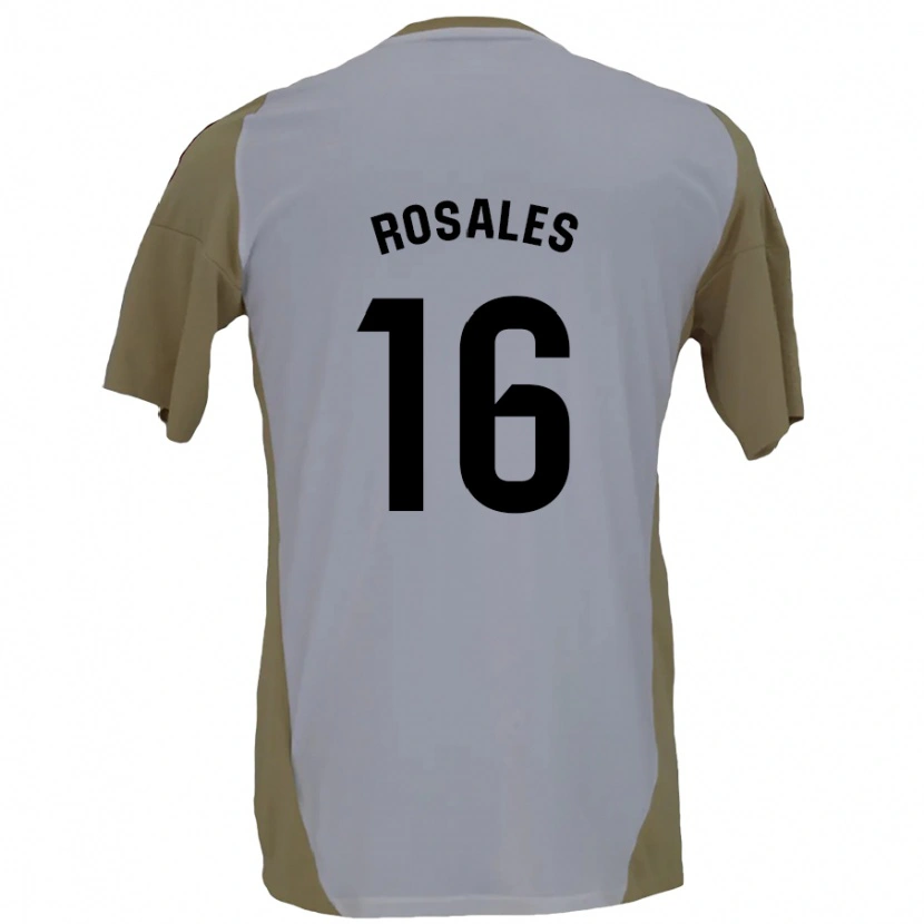 Danxen Enfant Maillot Diego Rosales #16 Marron Blanc Tenues Extérieur 2024/25 T-Shirt