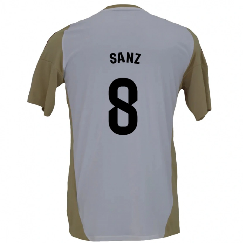 Danxen Enfant Maillot Álvaro Sanz #8 Marron Blanc Tenues Extérieur 2024/25 T-Shirt