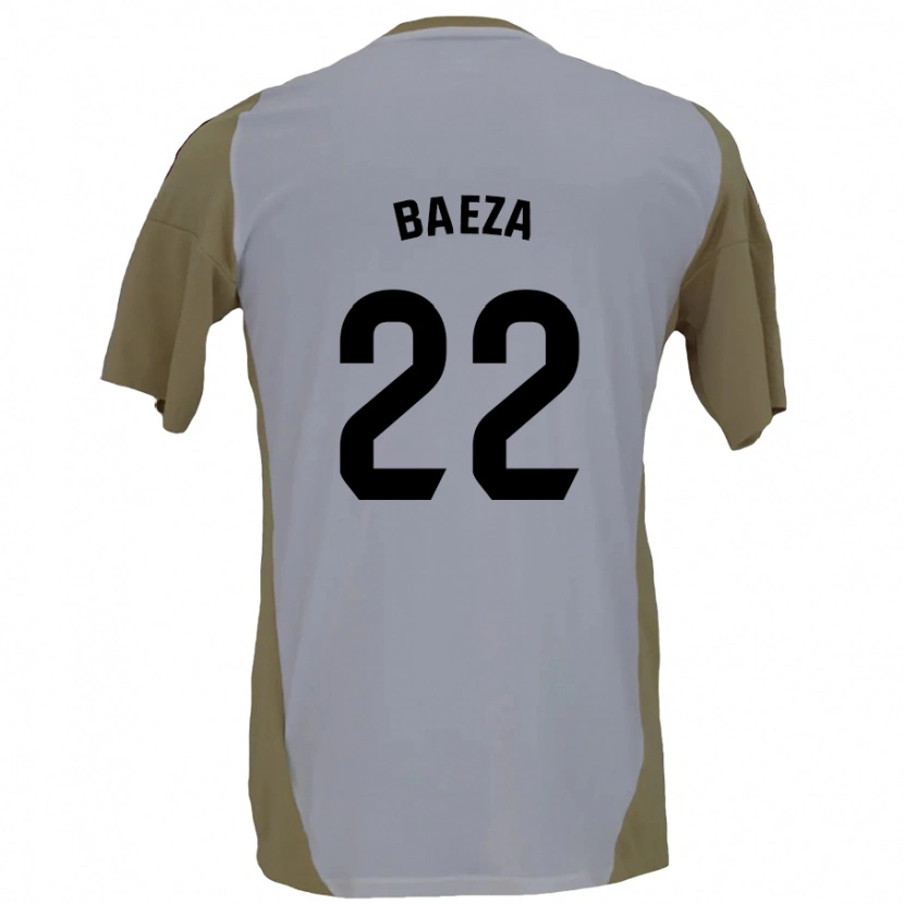 Danxen Enfant Maillot Miguel Baeza #22 Marron Blanc Tenues Extérieur 2024/25 T-Shirt