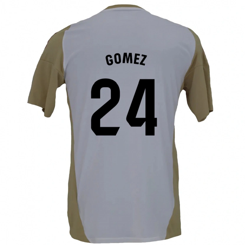 Danxen Enfant Maillot Jonathan Gómez #24 Marron Blanc Tenues Extérieur 2024/25 T-Shirt