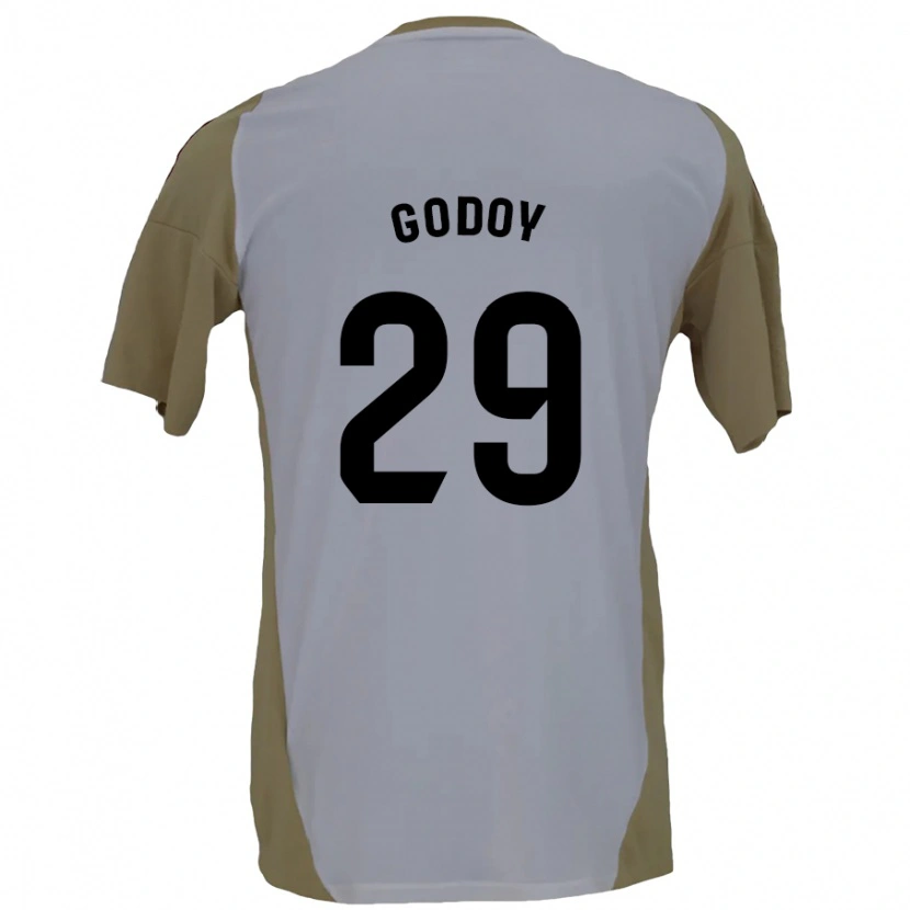 Danxen Enfant Maillot Alan Godoy #29 Marron Blanc Tenues Extérieur 2024/25 T-Shirt