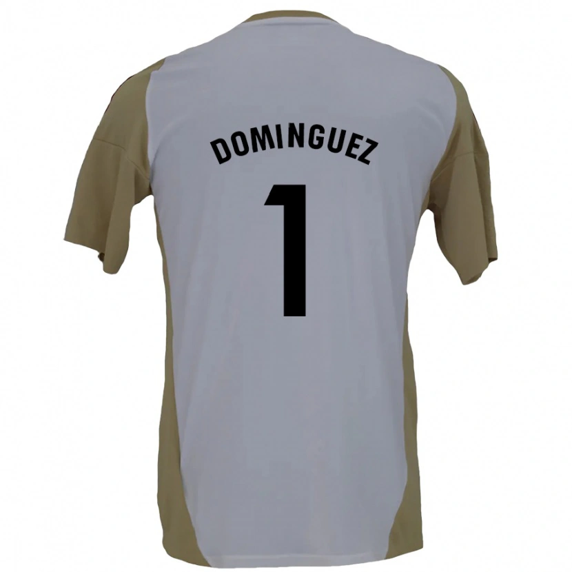 Danxen Enfant Maillot Iago Domínguez #1 Marron Blanc Tenues Extérieur 2024/25 T-Shirt