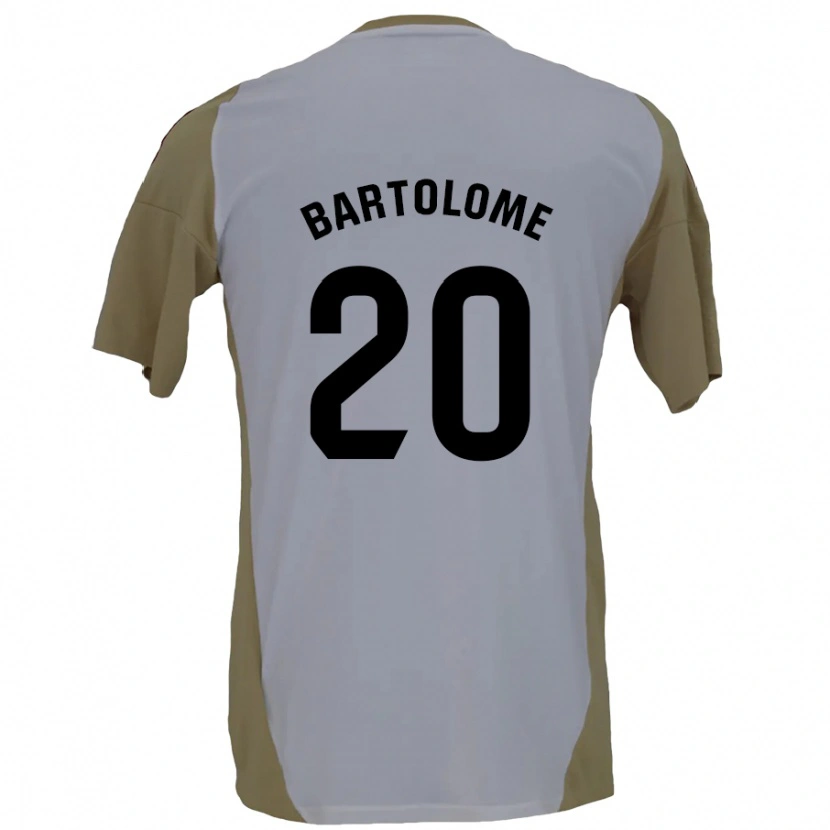 Danxen Enfant Maillot Diego Bartolomé #20 Marron Blanc Tenues Extérieur 2024/25 T-Shirt