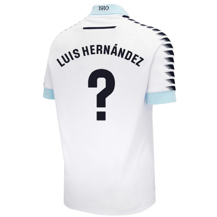 Danxen Enfant Maillot Luis Hernández #0 Blanc Bleu Tenues Extérieur 2024/25 T-Shirt