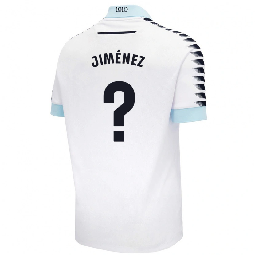 Danxen Enfant Maillot Álvaro Jiménez #0 Blanc Bleu Tenues Extérieur 2024/25 T-Shirt