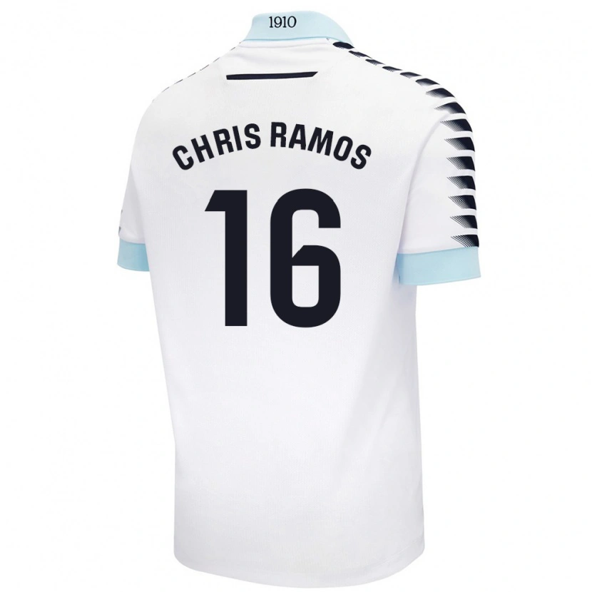 Danxen Enfant Maillot Chris Ramos #16 Blanc Bleu Tenues Extérieur 2024/25 T-Shirt