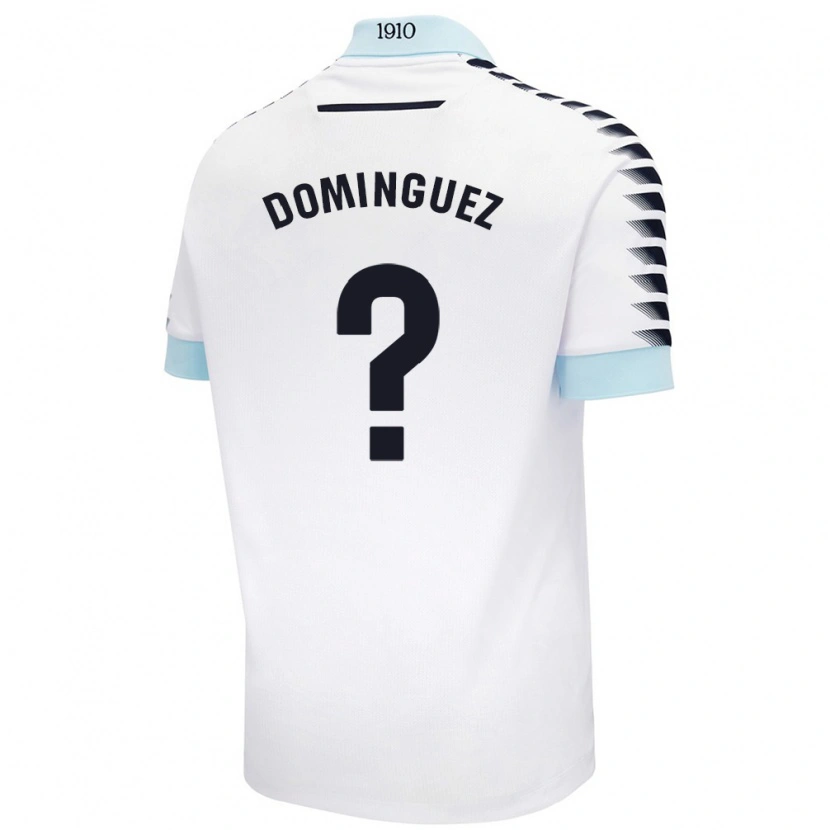 Danxen Enfant Maillot Rubén Domínguez #0 Blanc Bleu Tenues Extérieur 2024/25 T-Shirt