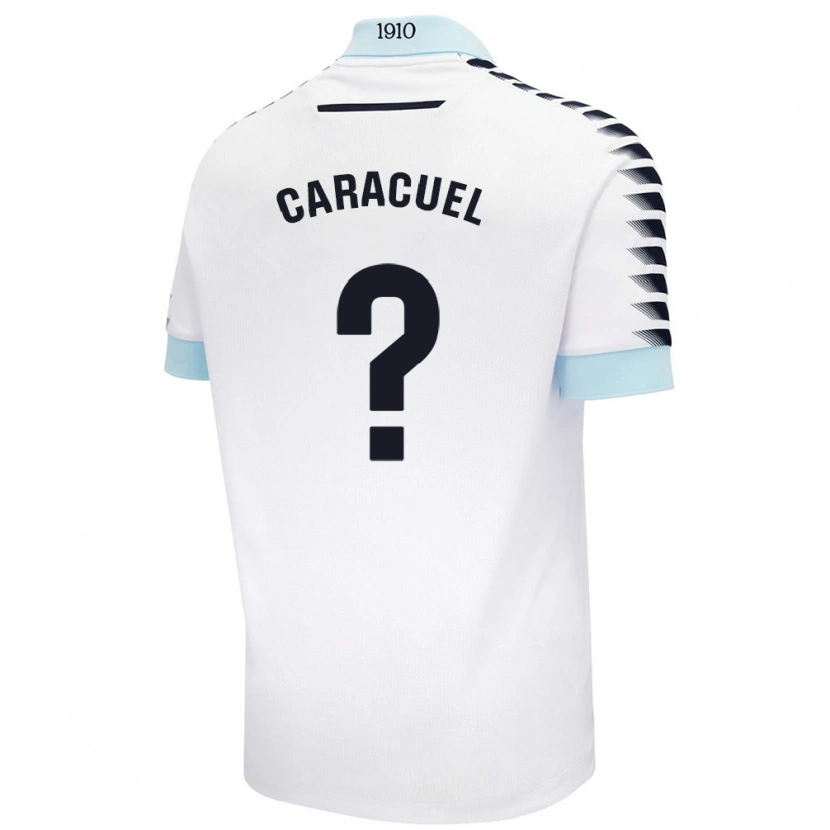 Danxen Enfant Maillot Toni Caracuel #0 Blanc Bleu Tenues Extérieur 2024/25 T-Shirt