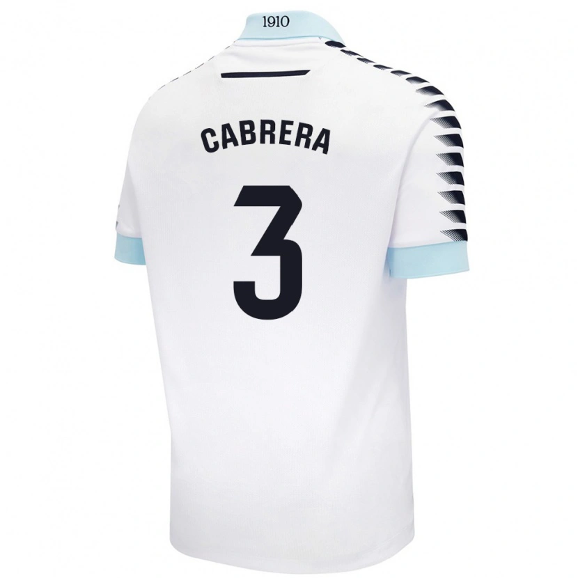 Danxen Enfant Maillot Julio Cabrera #3 Blanc Bleu Tenues Extérieur 2024/25 T-Shirt