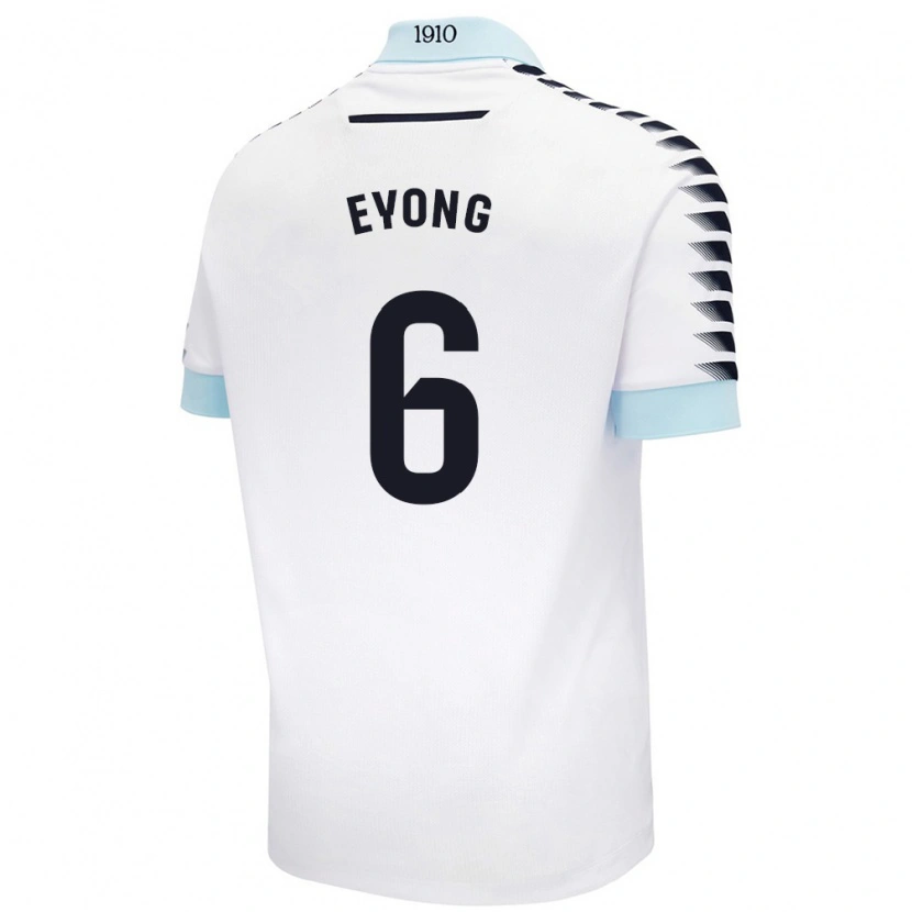 Danxen Enfant Maillot Etta Eyong #6 Blanc Bleu Tenues Extérieur 2024/25 T-Shirt