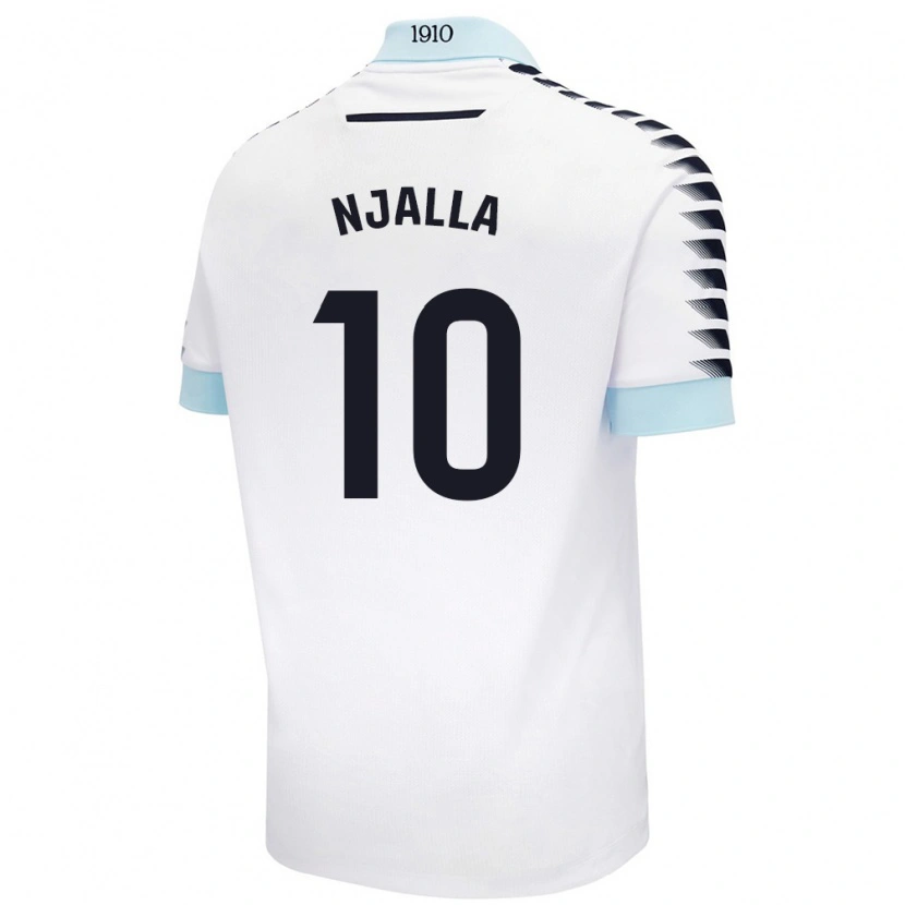 Danxen Enfant Maillot Nico Njalla #10 Blanc Bleu Tenues Extérieur 2024/25 T-Shirt