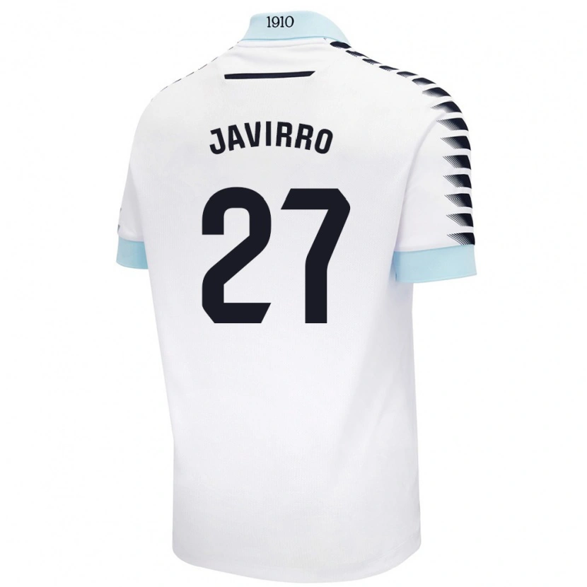 Danxen Enfant Maillot Javirro #27 Blanc Bleu Tenues Extérieur 2024/25 T-Shirt