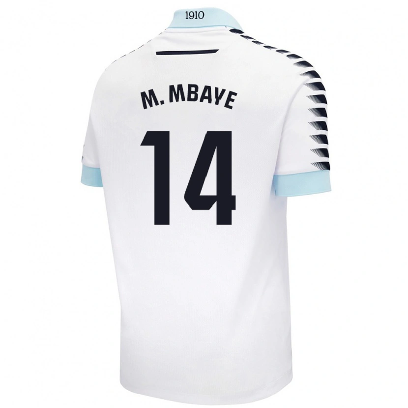 Danxen Enfant Maillot Momo Mbaye #14 Blanc Bleu Tenues Extérieur 2024/25 T-Shirt