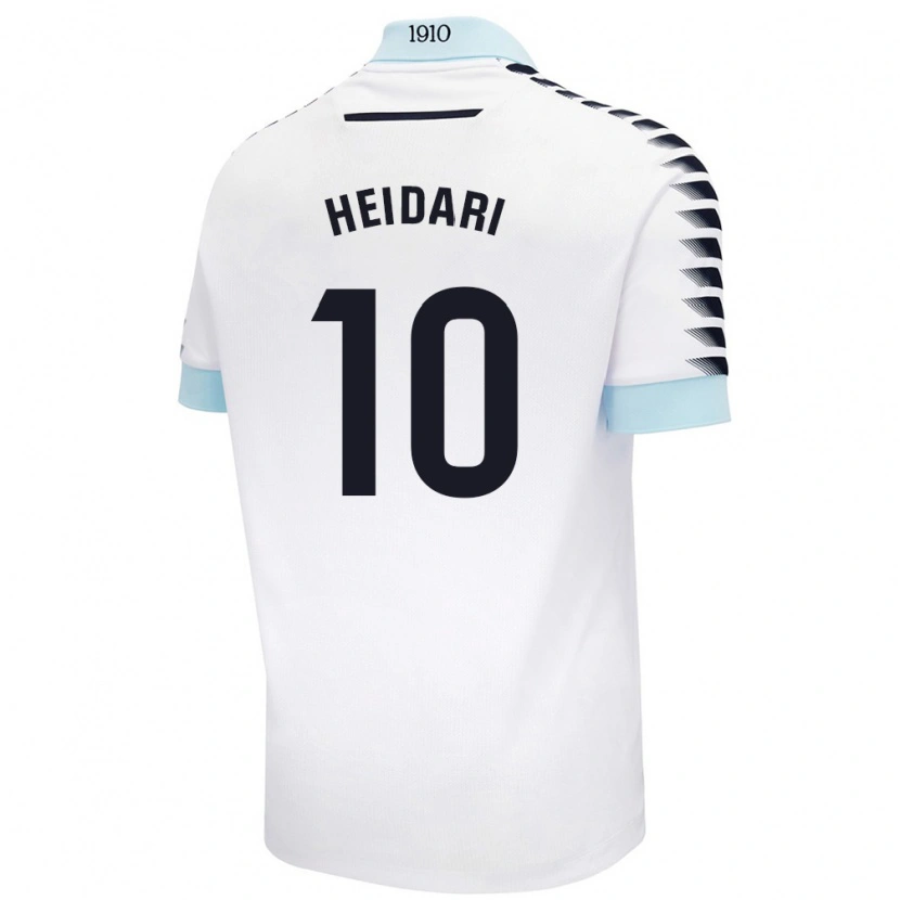 Danxen Enfant Maillot Arman Heidari #10 Blanc Bleu Tenues Extérieur 2024/25 T-Shirt