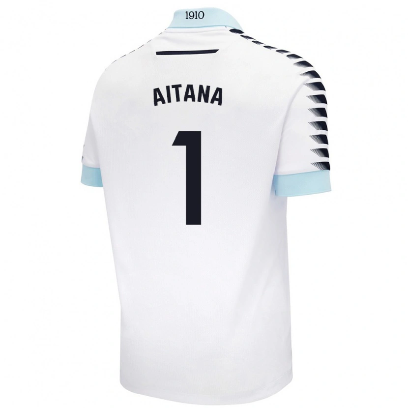 Danxen Enfant Maillot Aitana #1 Blanc Bleu Tenues Extérieur 2024/25 T-Shirt