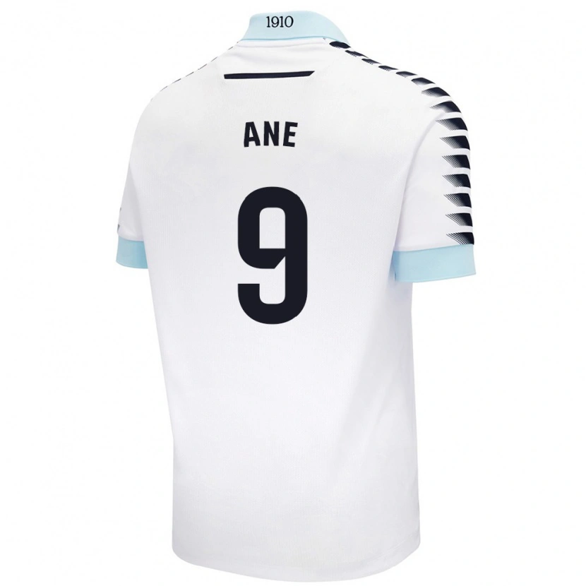 Danxen Enfant Maillot Ane López De Heredia Alcelay #9 Blanc Bleu Tenues Extérieur 2024/25 T-Shirt