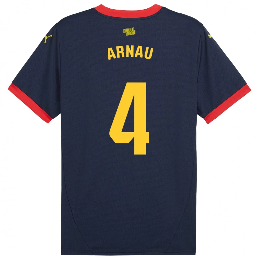 Danxen Enfant Maillot Arnau Martínez #4 Bleu Marine Rouge Tenues Extérieur 2024/25 T-Shirt